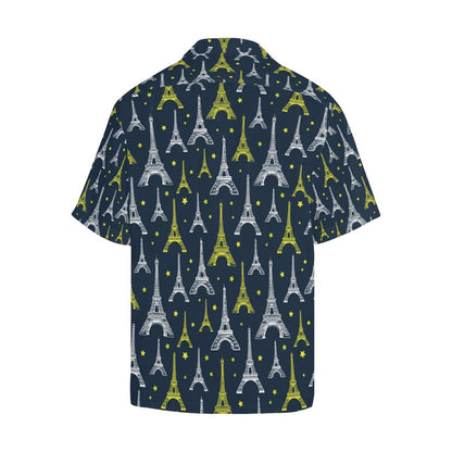 Eiffel Tower Star Print Men Aloha Hawaiian Shirt
