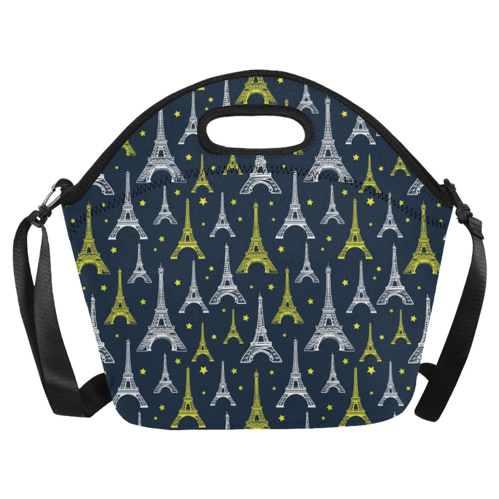 Eiffel Tower Star Print Neoprene Lunch Bag (Model 1669)(Large)-JTAMIGO.COM