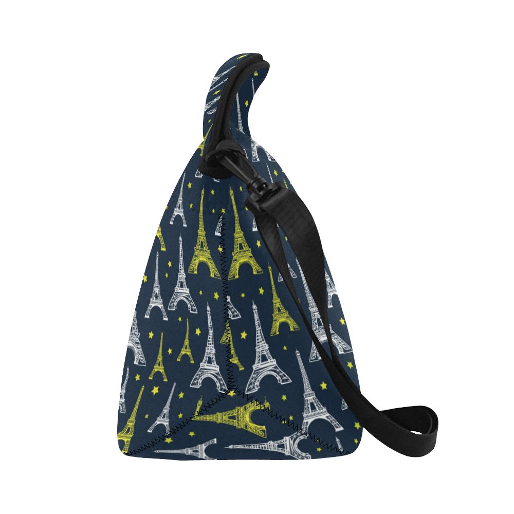 Eiffel Tower Star Print Neoprene Lunch Bag (Model 1669)(Large)-JTAMIGO.COM