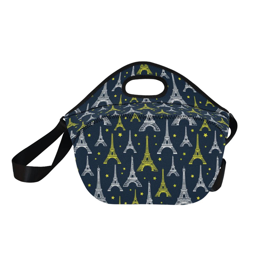 Eiffel Tower Star Print Neoprene Lunch Bag (Model 1669)(Large)-JTAMIGO.COM