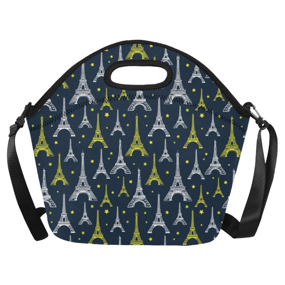 Eiffel Tower Star Print Neoprene Lunch Bag (Model 1669)(Large)-JTAMIGO.COM