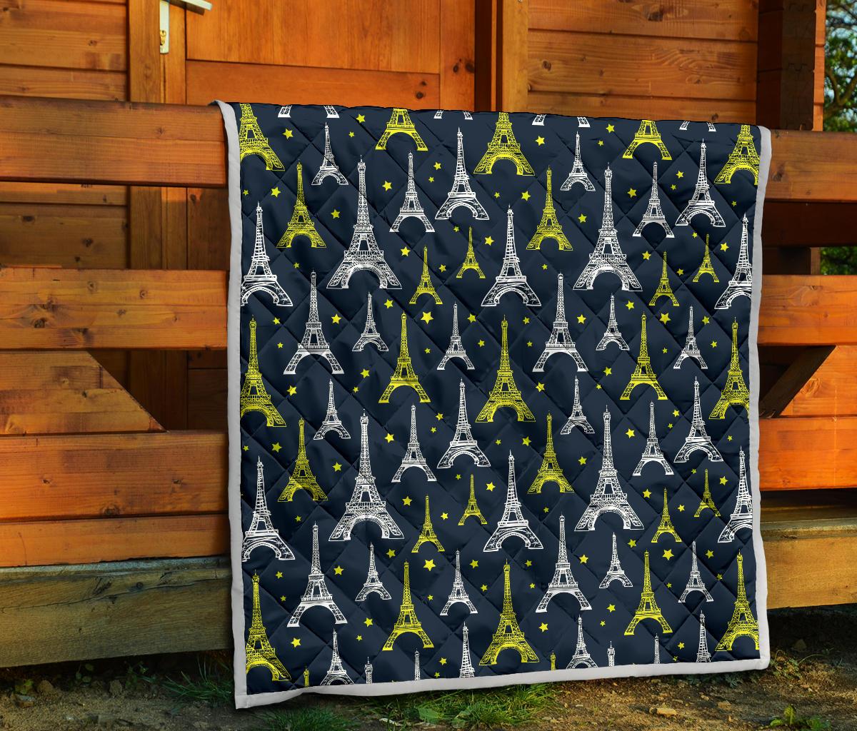 Eiffel Tower Star Print Premium Quilt-JTAMIGO.COM