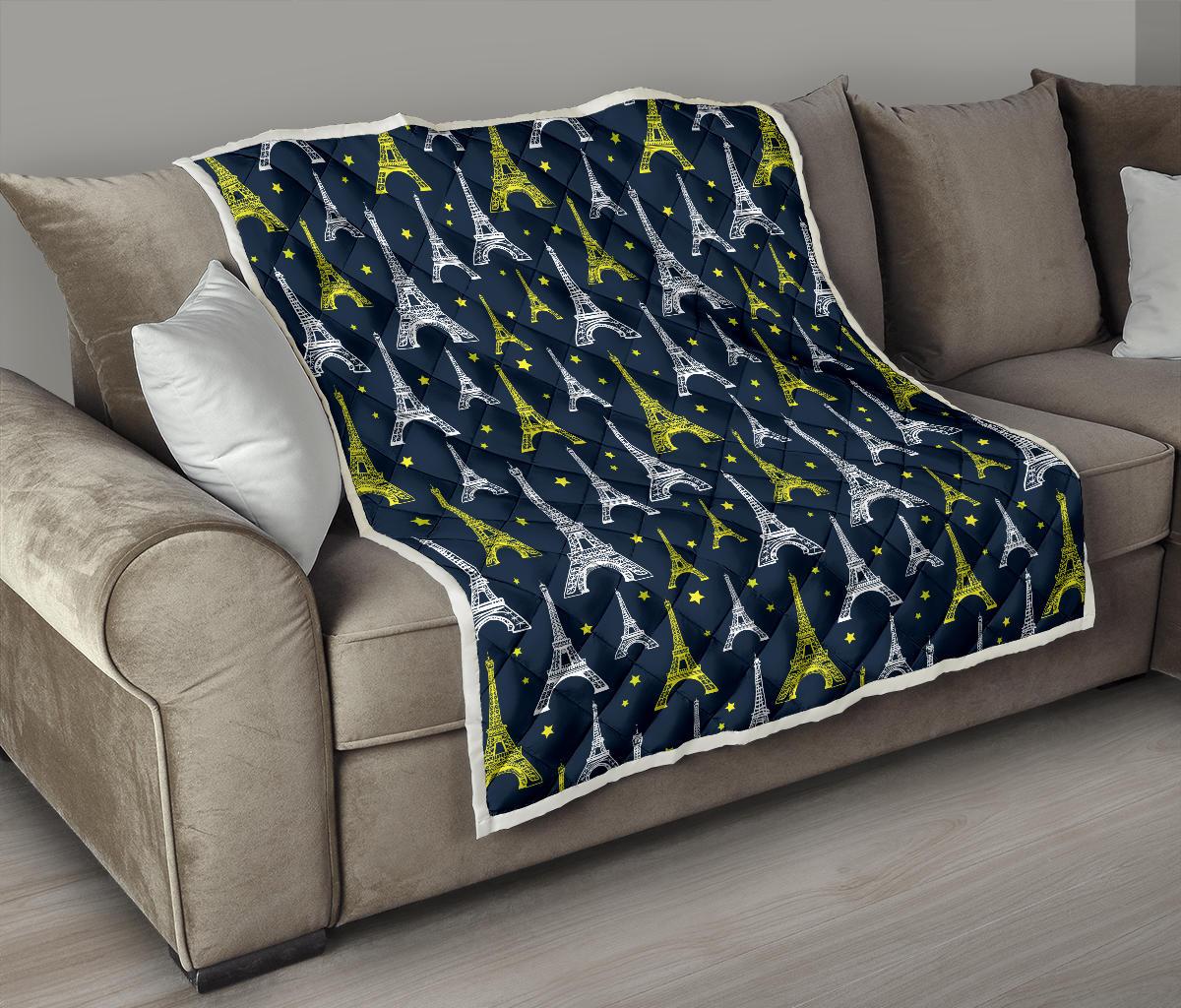 Eiffel Tower Star Print Premium Quilt-JTAMIGO.COM