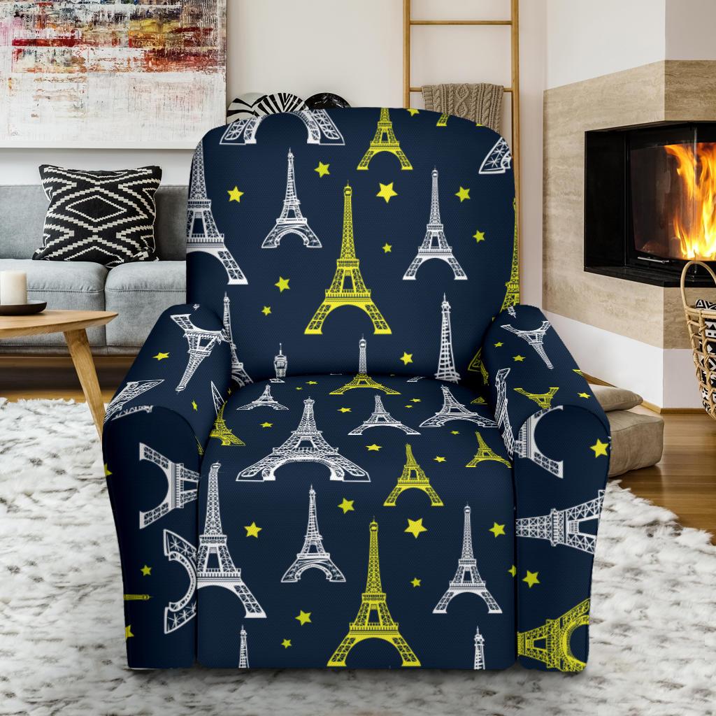 Eiffel Tower Star Print Single Sofa Slipcover -JTAMIGO.COM