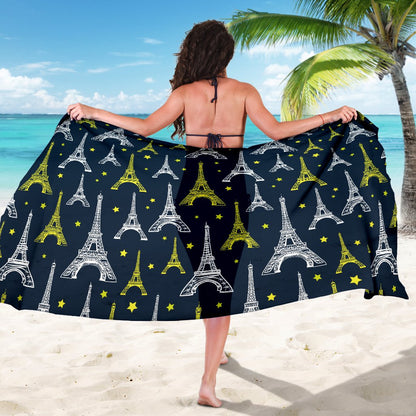 Eiffel Tower Star Print Sarong Pareo Wrap