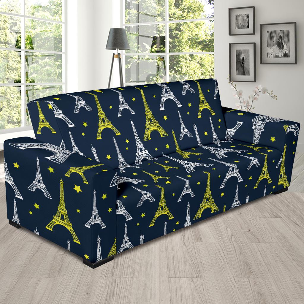 Eiffel Tower Star Print Sofa Slipcover-JTAMIGO.COM