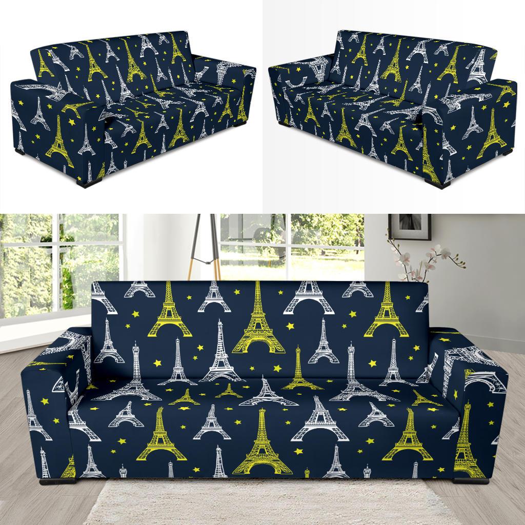Eiffel Tower Star Print Sofa Slipcover-JTAMIGO.COM