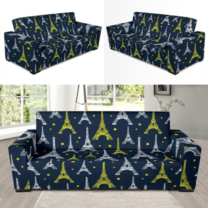 Eiffel Tower Star Print Sofa Slipcover-JTAMIGO.COM