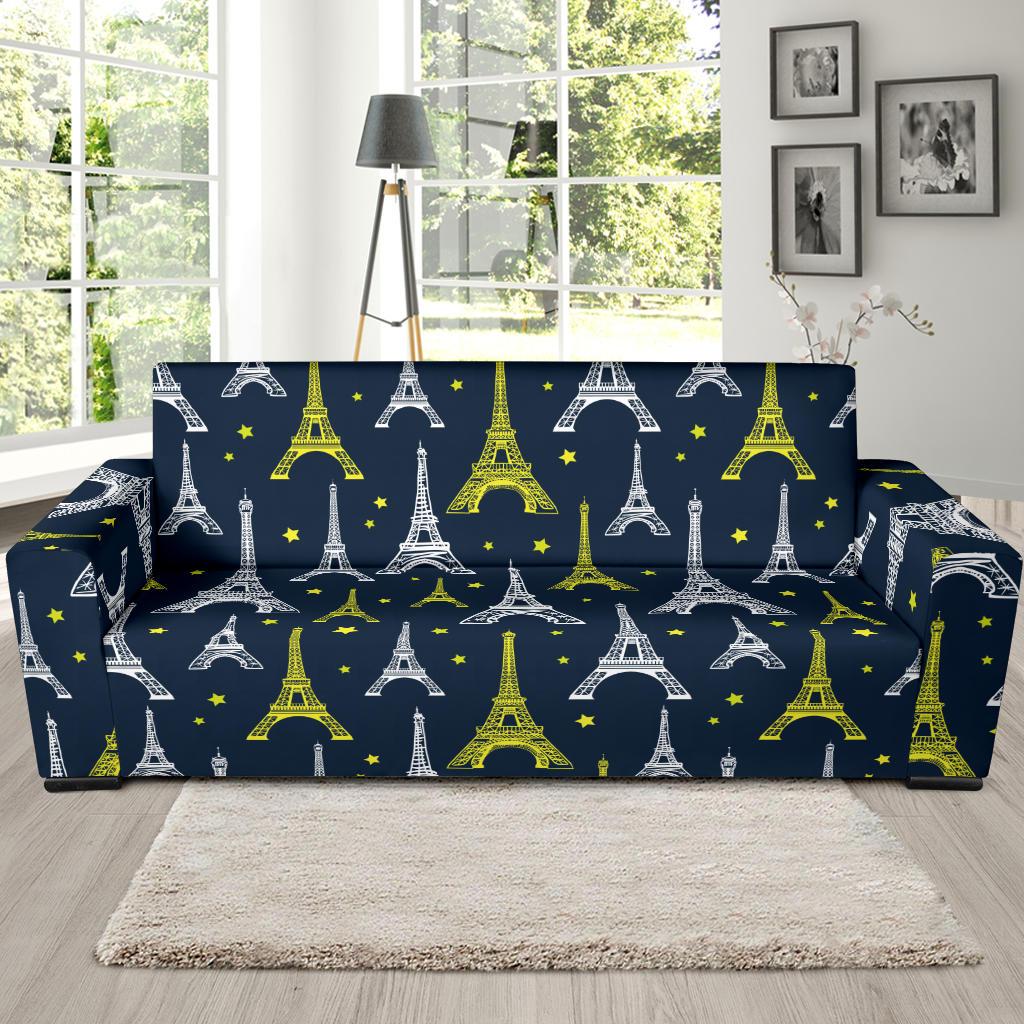 Eiffel Tower Star Print Sofa Slipcover-JTAMIGO.COM