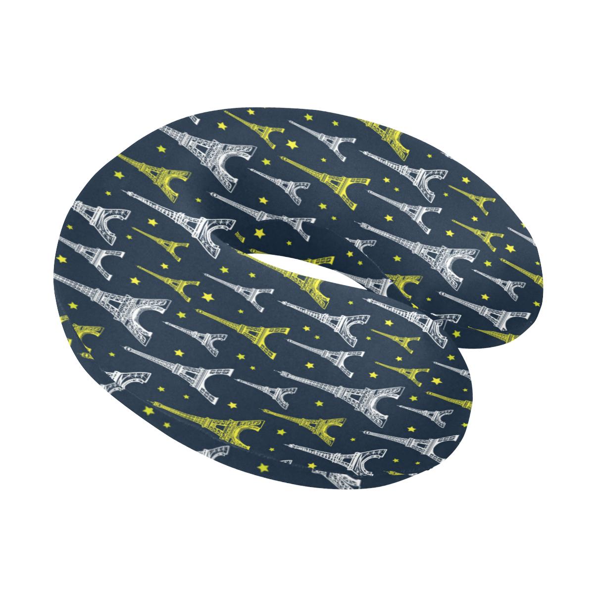 Eiffel Tower Star Print U-Shaped Travel Neck Pillow-JTAMIGO.COM