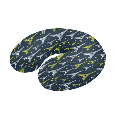 Eiffel Tower Star Print U-Shaped Travel Neck Pillow-JTAMIGO.COM