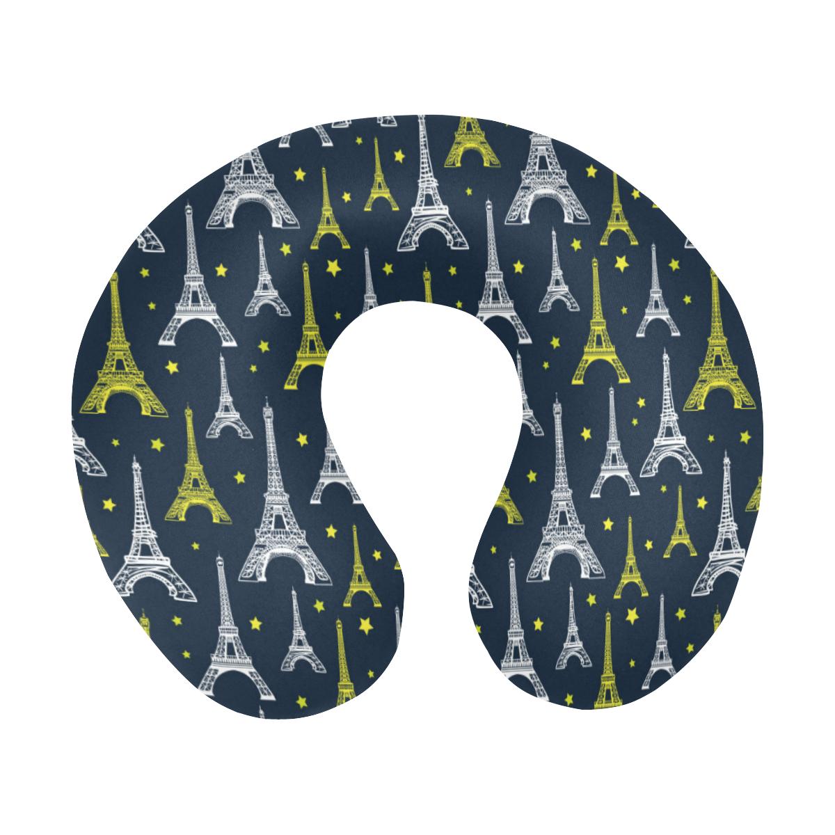 Eiffel Tower Star Print U-Shaped Travel Neck Pillow-JTAMIGO.COM
