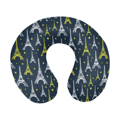 Eiffel Tower Star Print U-Shaped Travel Neck Pillow-JTAMIGO.COM