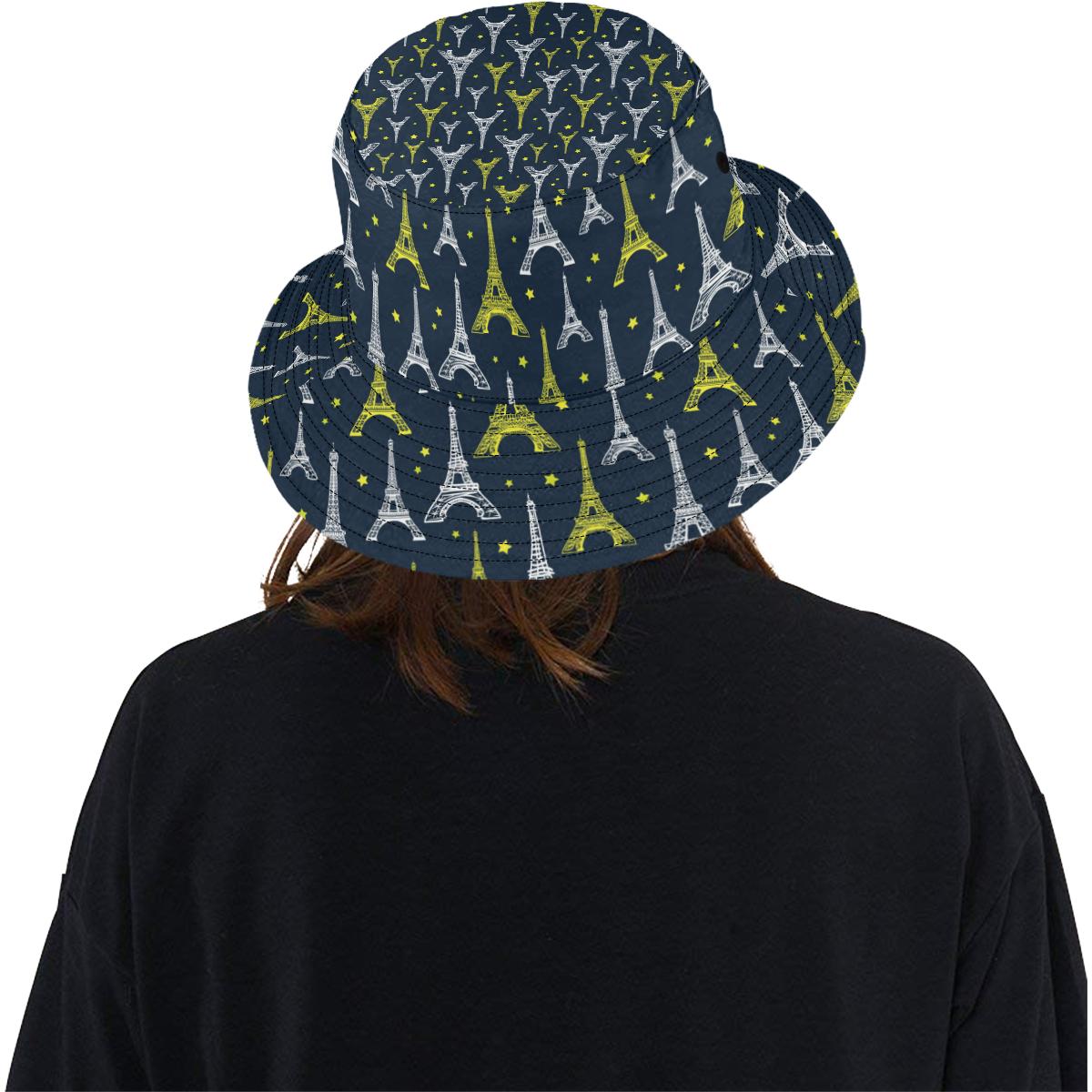 Eiffel Tower Star Print Unisex Bucket Hat