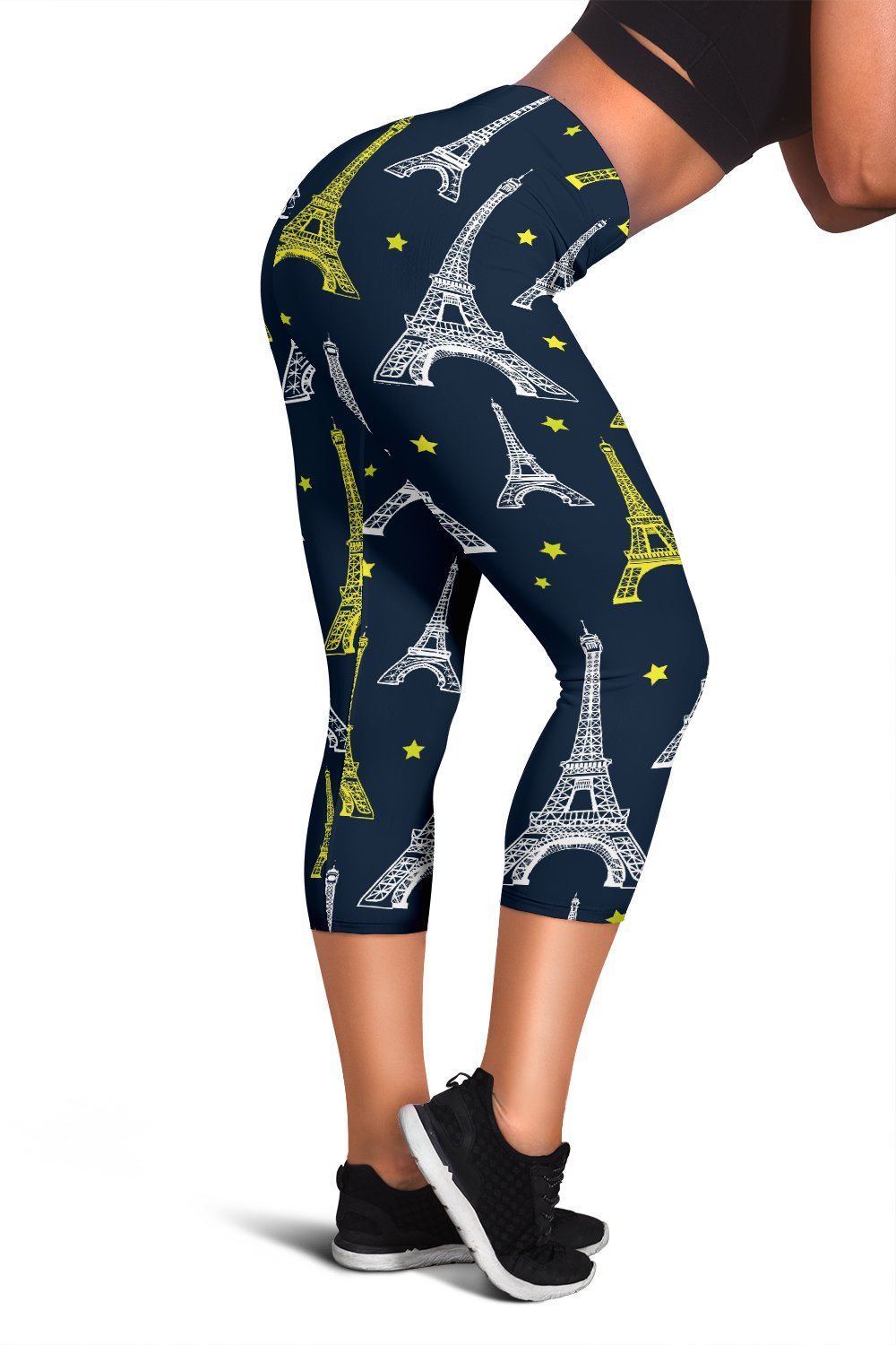 Eiffel Tower Star Print Women Capris