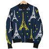 Eiffel Tower Star Print Women Casual Bomber Jacket