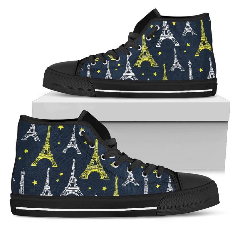 Eiffel Tower Star Print Women High Top Shoes