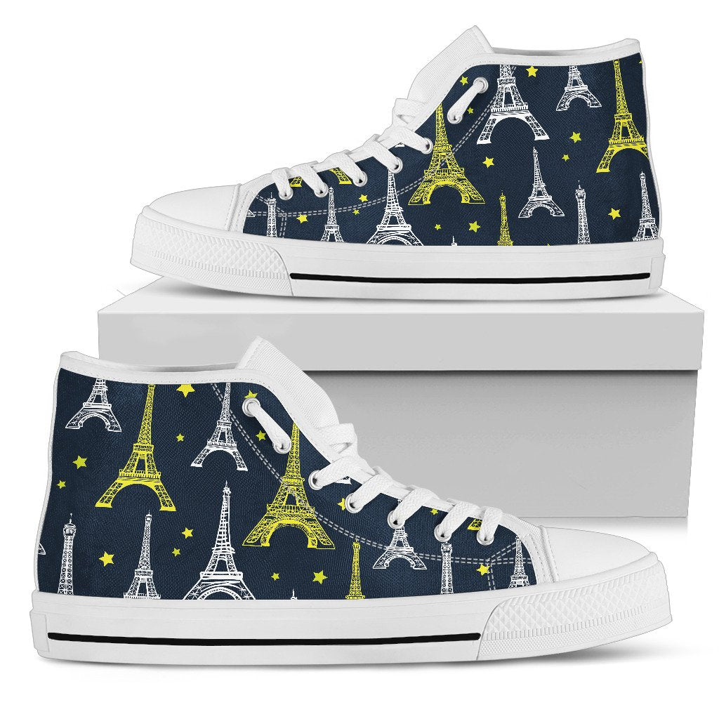 Eiffel Tower Star Print Women High Top Shoes