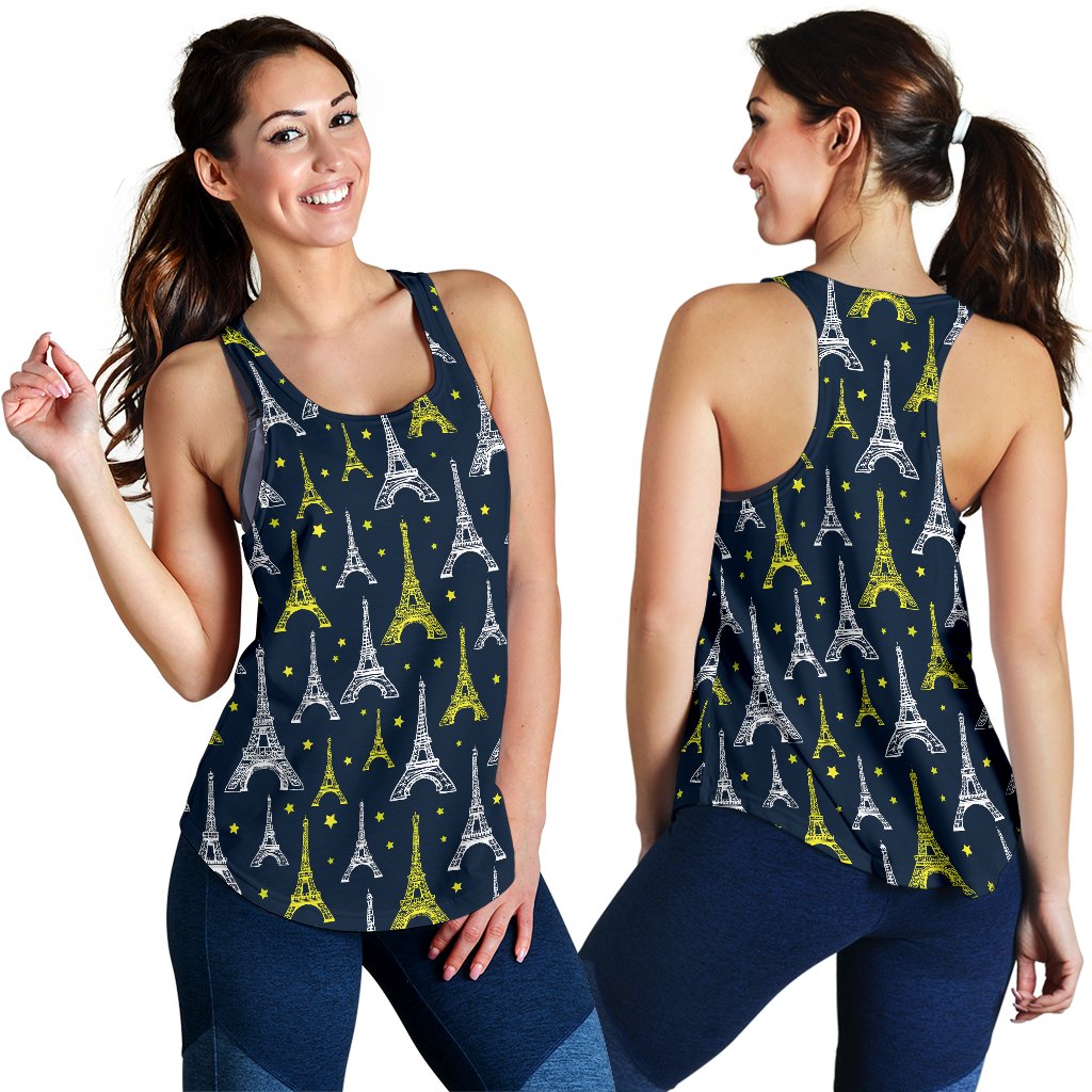Eiffel Tower Star Print Women Racerback Tank Top