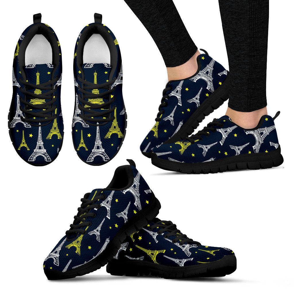 Eiffel Tower Star Print Women Sneakers Shoes