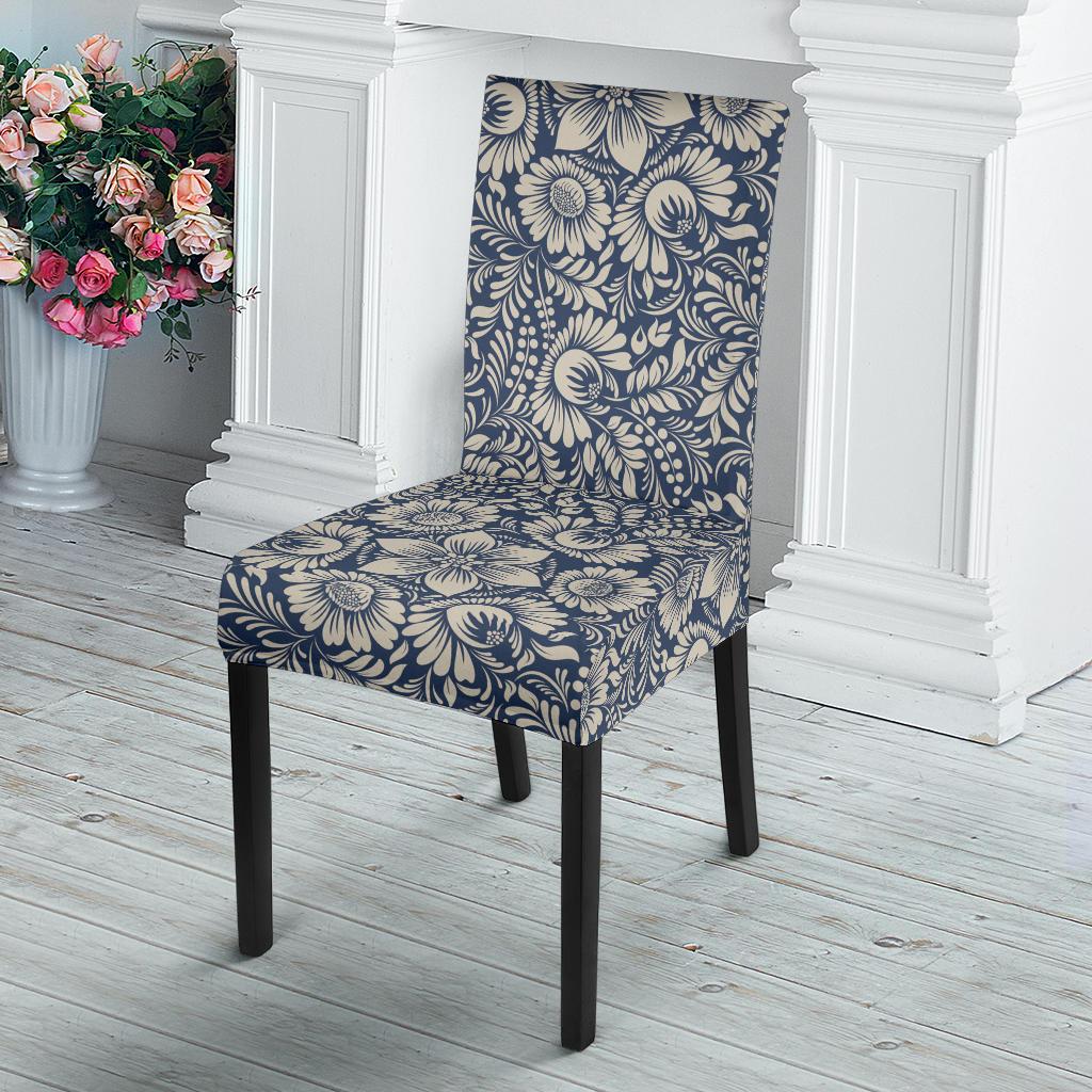Elegant Floral Print Pattern Dinning Chair Slipper-JTAMIGO.COM