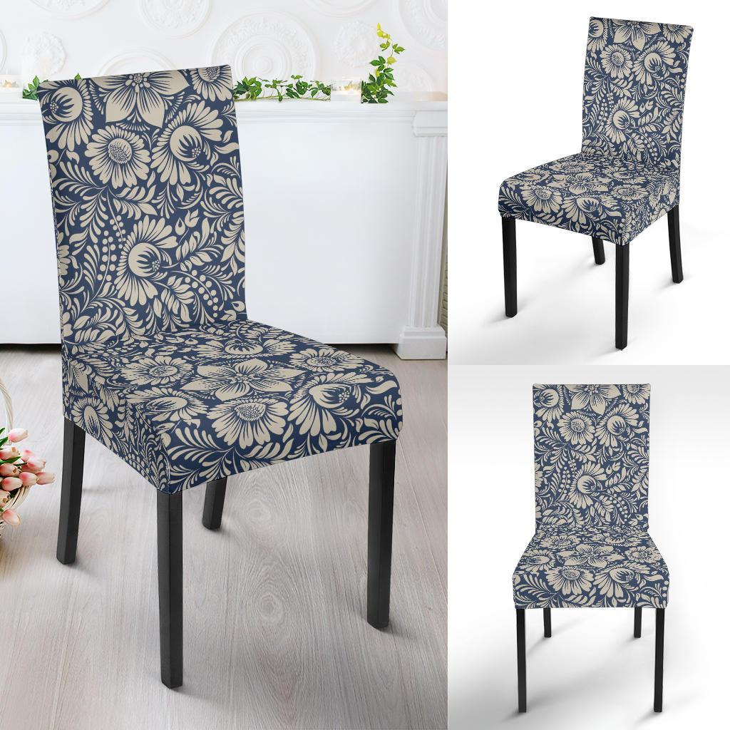 Elegant Floral Print Pattern Dinning Chair Slipper-JTAMIGO.COM
