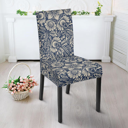 Elegant Floral Print Pattern Dinning Chair Slipper-JTAMIGO.COM