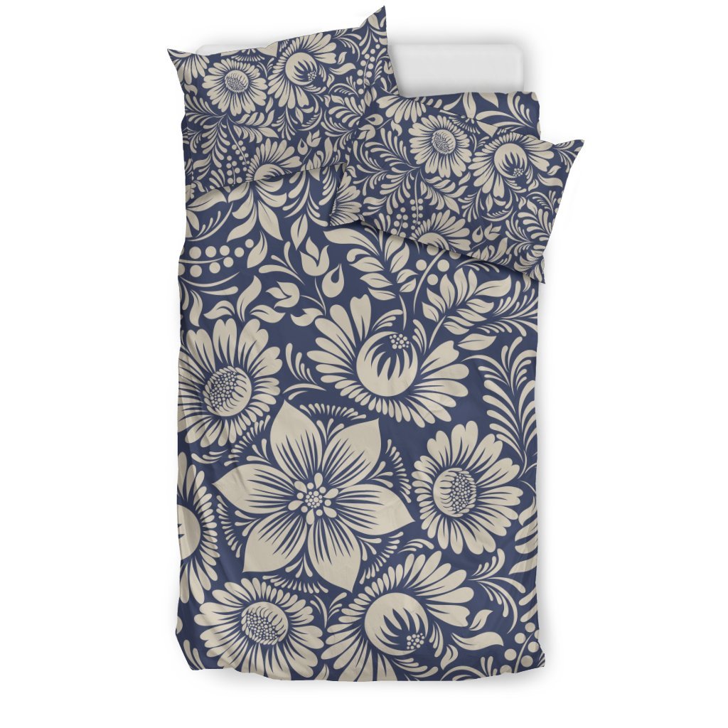 Elegant Floral Print Pattern Duvet Cover Bedding Set