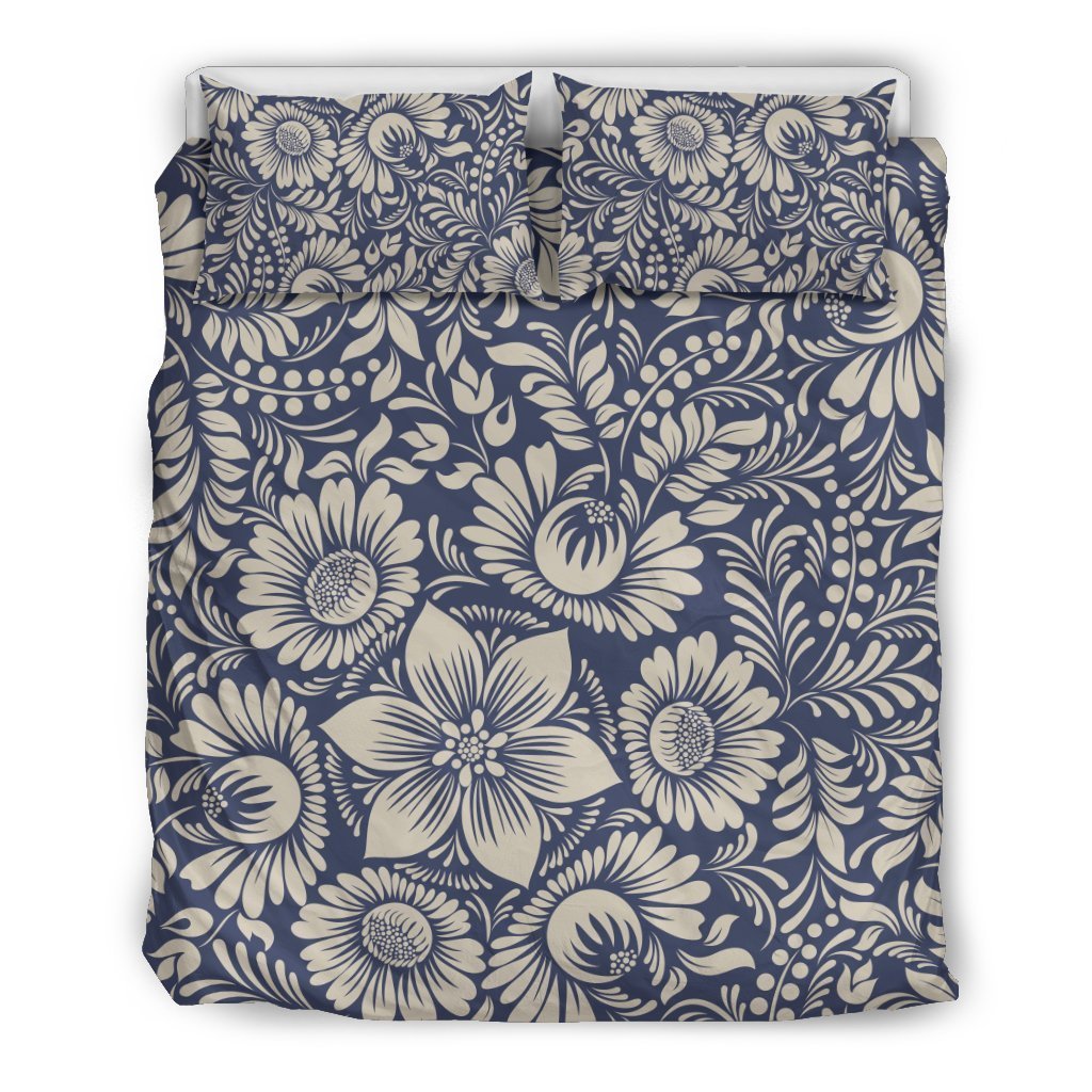 Elegant Floral Print Pattern Duvet Cover Bedding Set