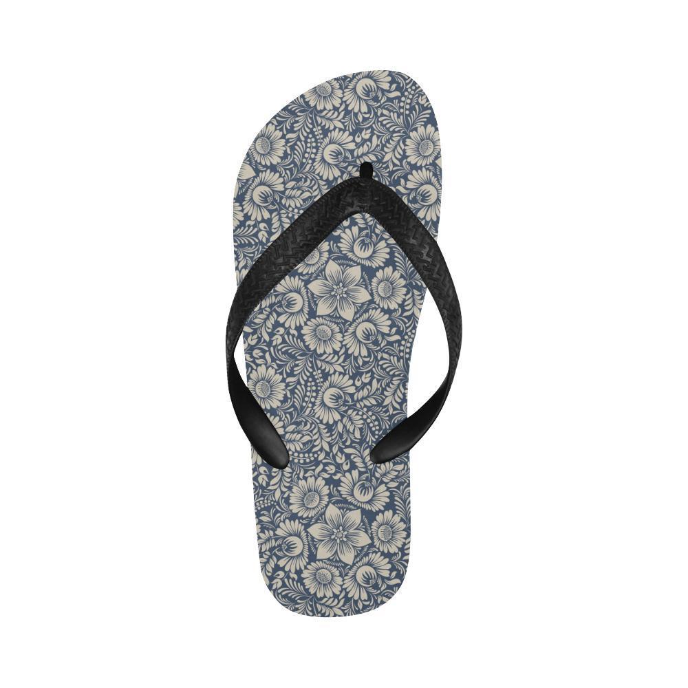 Elegant Floral Print Pattern Flip Flops-JTAMIGO.COM