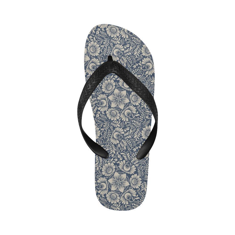 Elegant Floral Print Pattern Flip Flops-JTAMIGO.COM