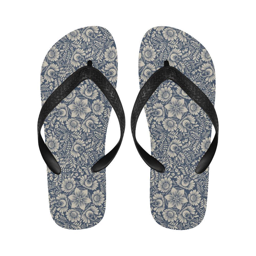 Elegant Floral Print Pattern Flip Flops-JTAMIGO.COM