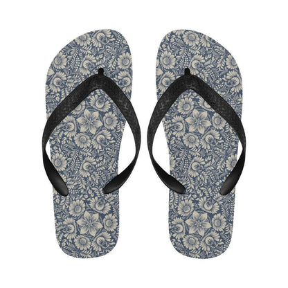 Elegant Floral Print Pattern Flip Flops-JTAMIGO.COM