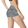 Elegant Floral Print Pattern High Waisted Spandex Shorts-JTAMIGO.COM