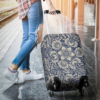 Elegant Floral Print Pattern Luggage Cover Protector