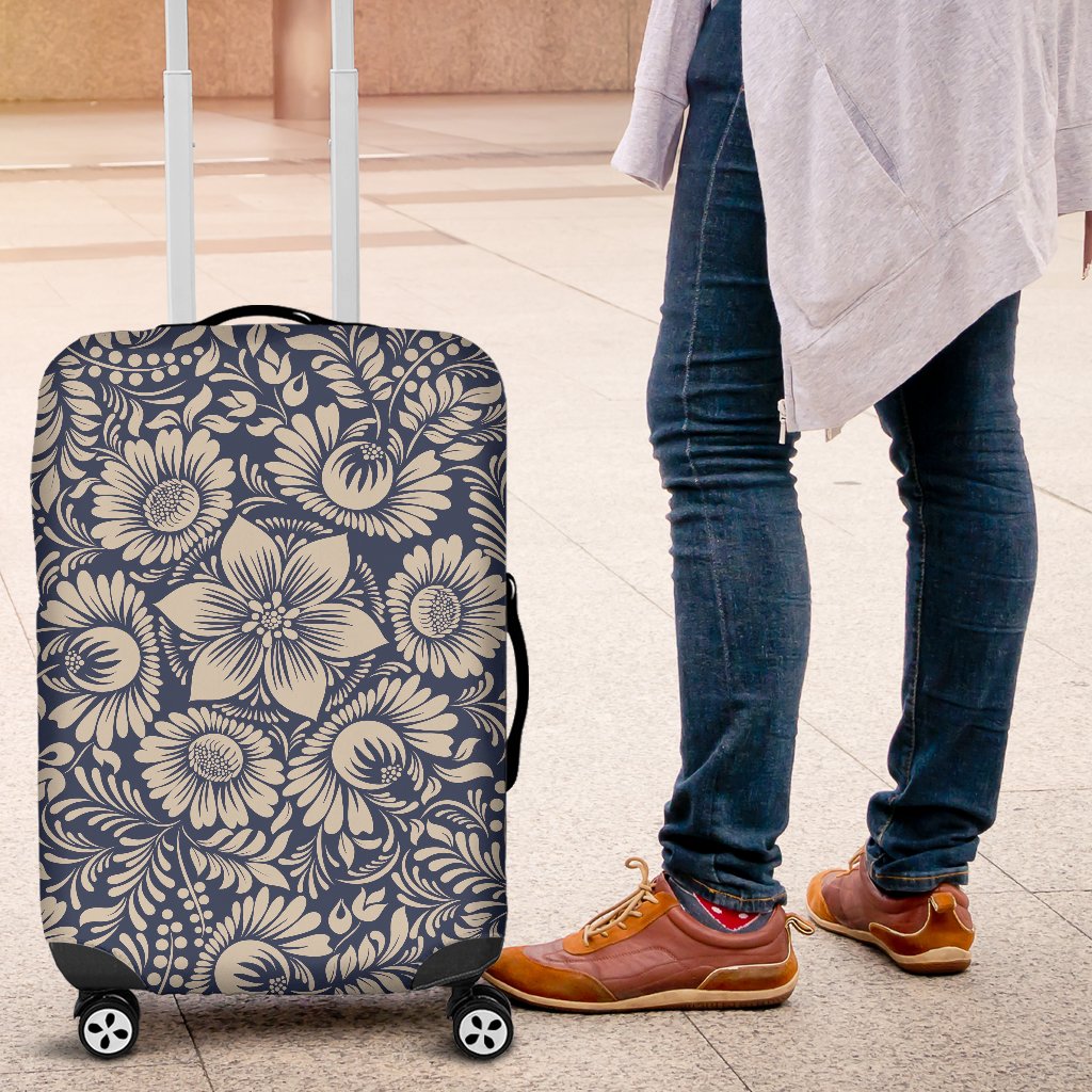 Elegant Floral Print Pattern Luggage Cover Protector