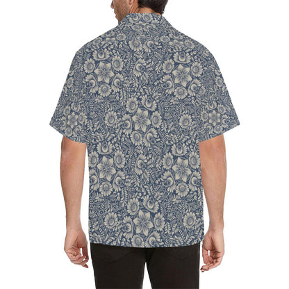 Elegant Floral Print Pattern Men Aloha Hawaiian Shirt