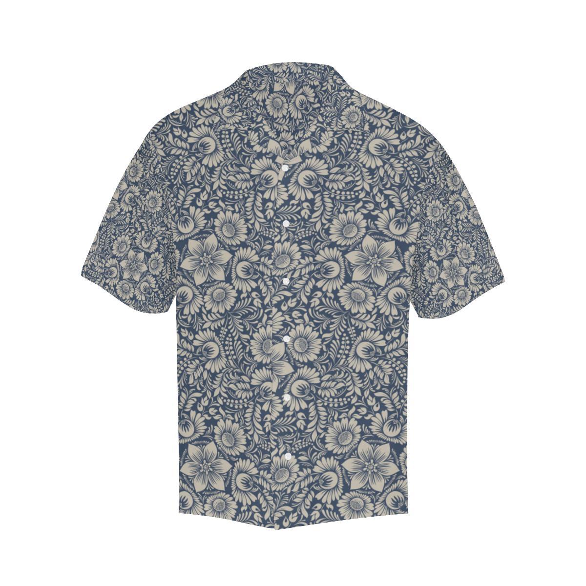Elegant Floral Print Pattern Men Aloha Hawaiian Shirt