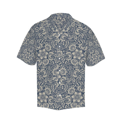 Elegant Floral Print Pattern Men Aloha Hawaiian Shirt