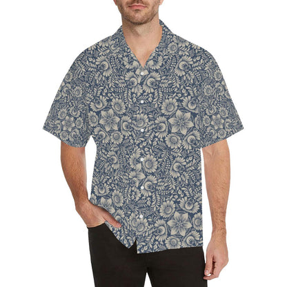 Elegant Floral Print Pattern Men Aloha Hawaiian Shirt