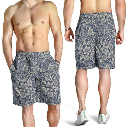 Elegant Floral Print Pattern Mens Shorts-JTAMIGO.COM