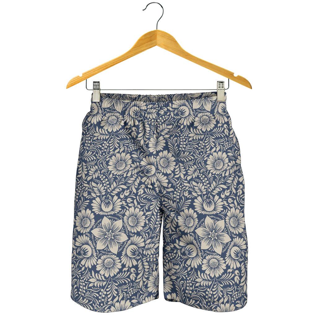 Elegant Floral Print Pattern Mens Shorts-JTAMIGO.COM
