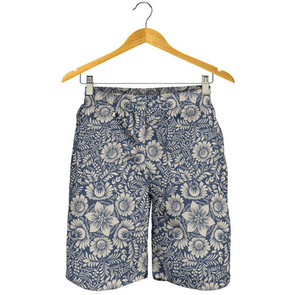 Elegant Floral Print Pattern Mens Shorts-JTAMIGO.COM