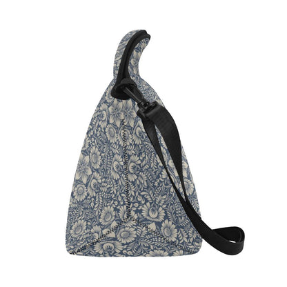 Elegant Floral Print Pattern Neoprene Lunch Bag (Model 1669)(Large)-JTAMIGO.COM