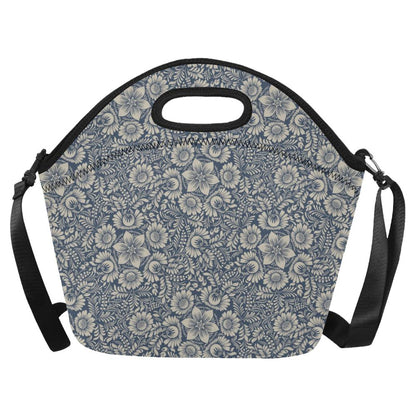Elegant Floral Print Pattern Neoprene Lunch Bag (Model 1669)(Large)-JTAMIGO.COM