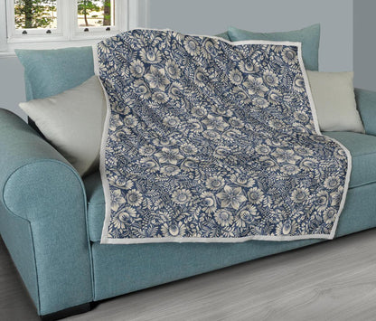 Elegant Floral Print Pattern Premium Quilt-JTAMIGO.COM