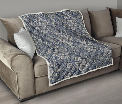 Elegant Floral Print Pattern Premium Quilt-JTAMIGO.COM