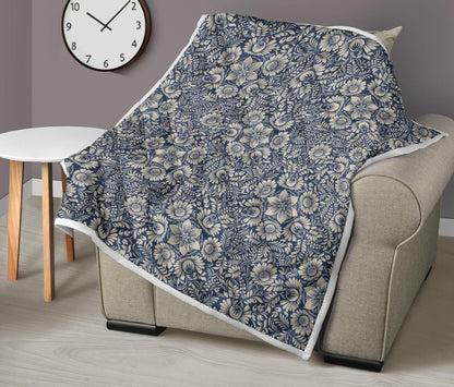 Elegant Floral Print Pattern Premium Quilt-JTAMIGO.COM