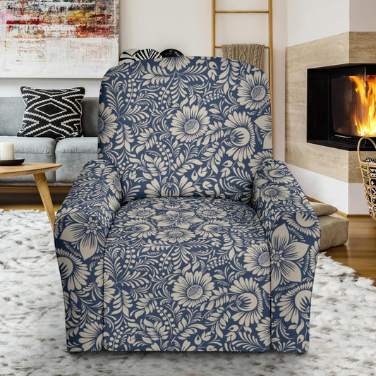 Elegant Floral Print Pattern Single Sofa Slipcover -JTAMIGO.COM