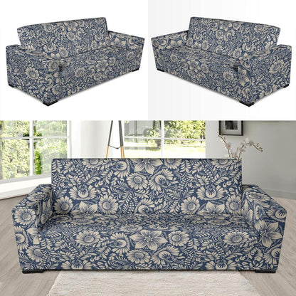 Elegant Floral Print Pattern Sofa Slipcover-JTAMIGO.COM